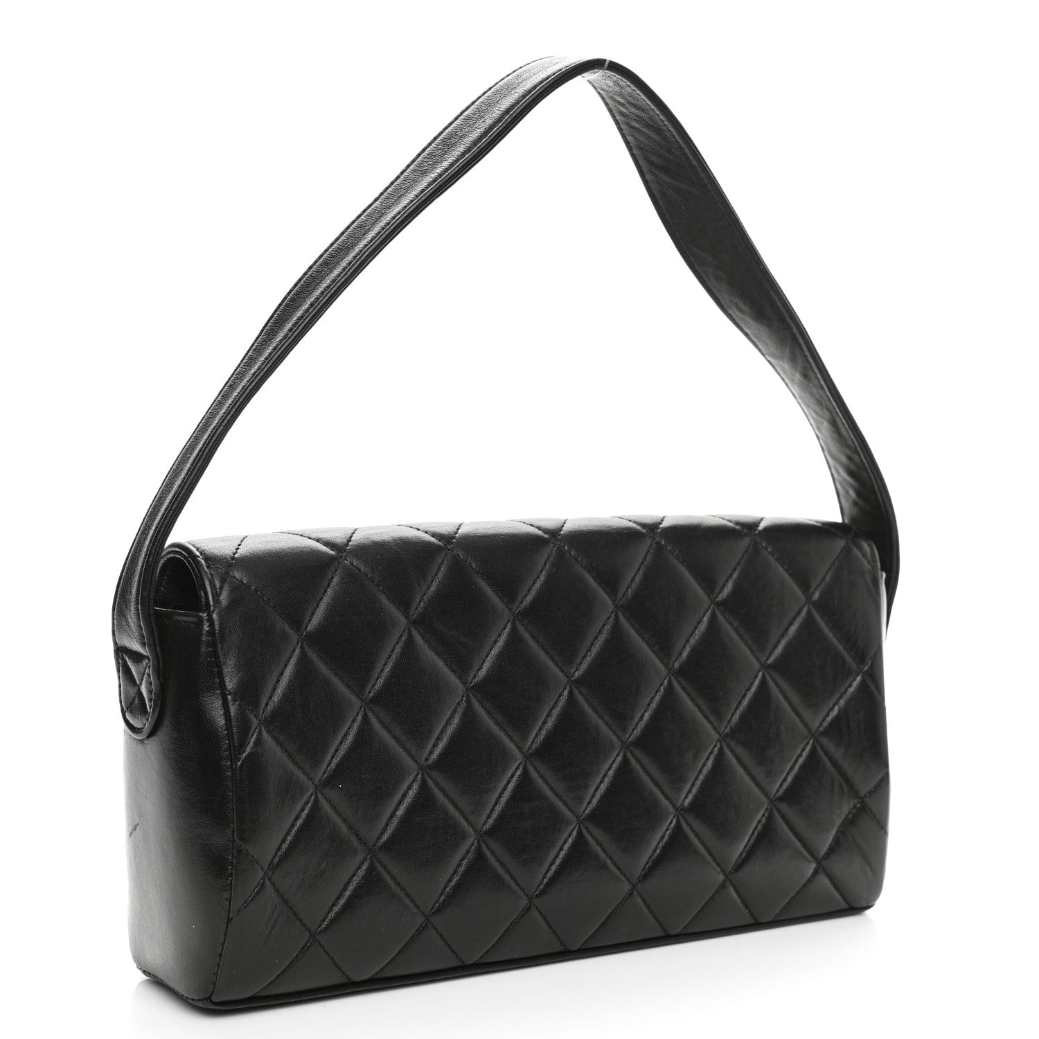 Chanel Lambskin Quilted CC Flap Shoulder Bag Black 2 of 12