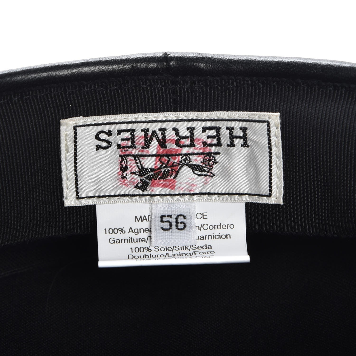 Hermes Lambskin Beret 56 Black 5 of 5