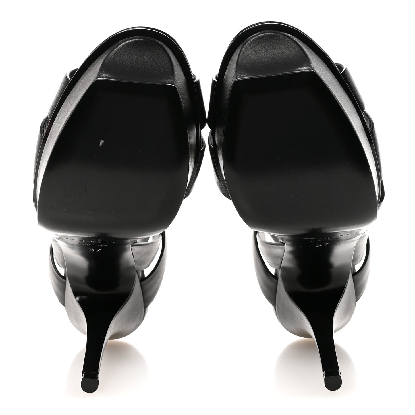 Calfskin Tribute 105 Platform Sandals 37 Black