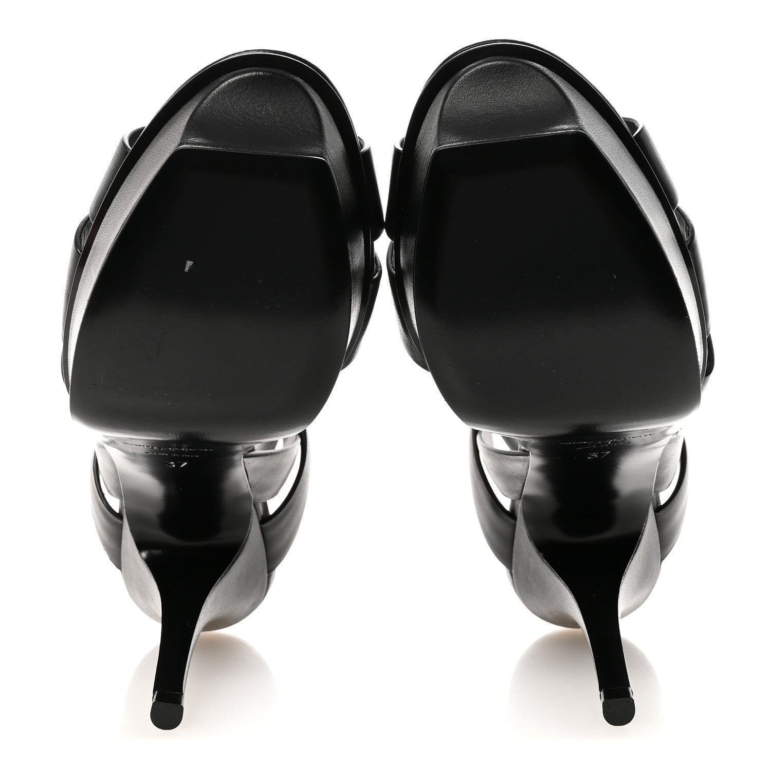 Saint Laurent Calfskin Tribute 105 Platform Sandals 37 Black 6 of 10