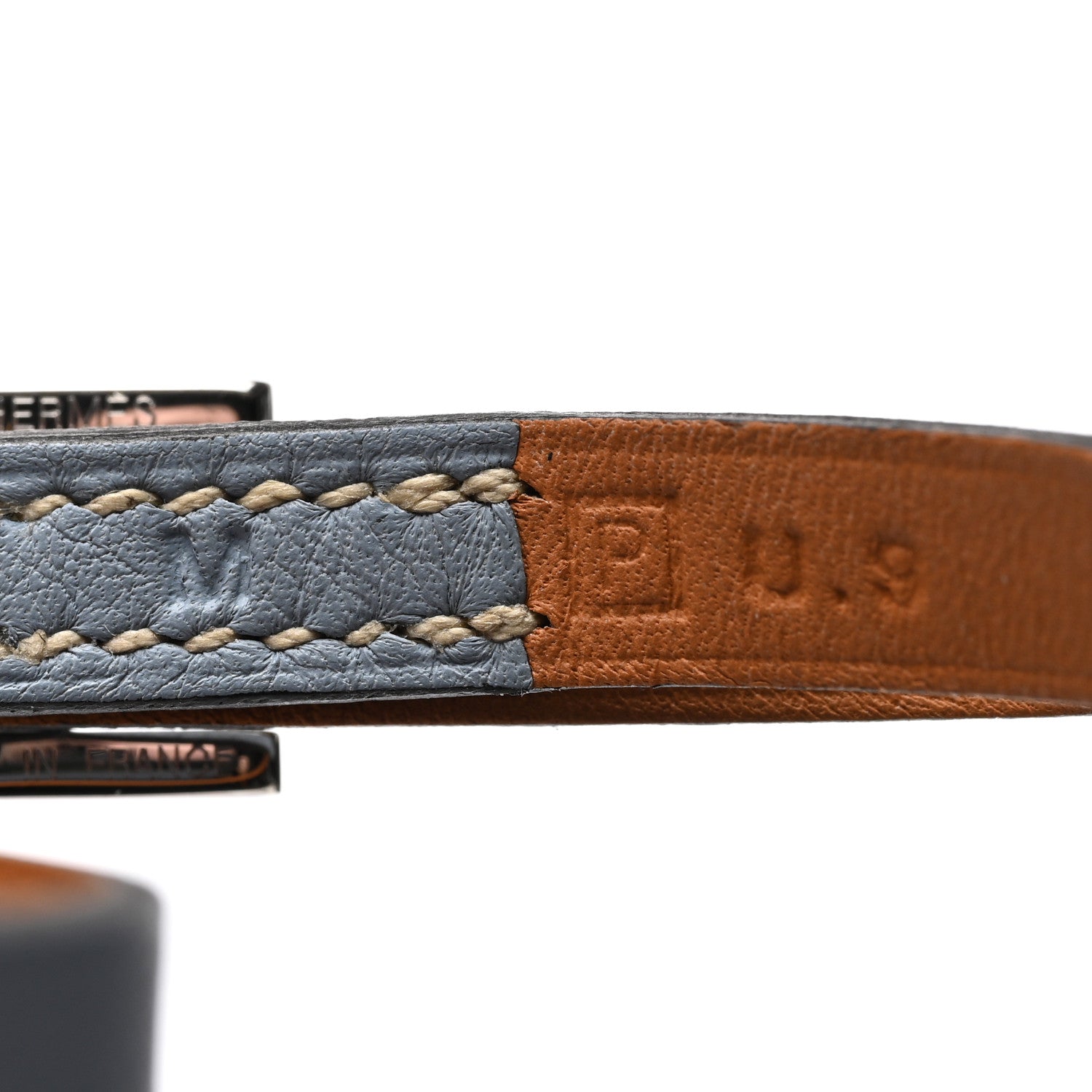 Hermes Swift Hapi 3 MM Triple Tour Wrap Bracelet M Bleu Lin 5 of 6