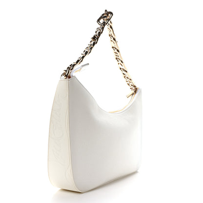 Christian Louboutin Calfskin Large Loubila Chain Shoulder Bag White 3 of 9