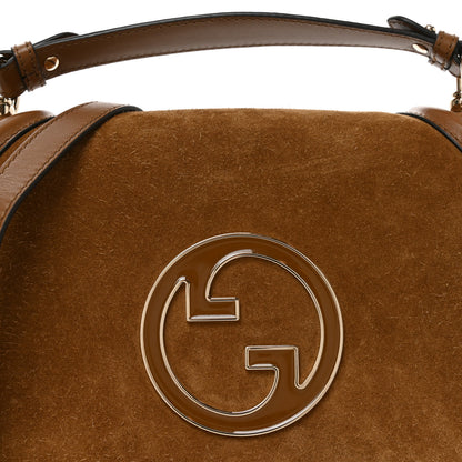 Gucci Suede Calfskin Blondie Medium Shoulder Bag Light Brown 8 of 11