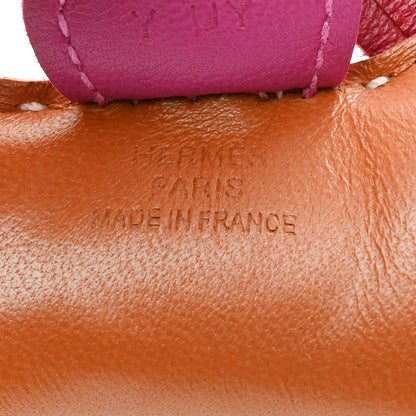 Hermes Milo Lambskin Grigri Rodeo Horse Bag Charm PM Gold Rubis Rose Pourpre 3 of 4
