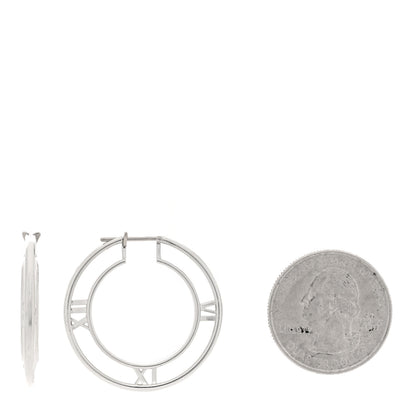 Tiffany Sterling Silver Atlas Cutout Hoop Earrings 2 of 4