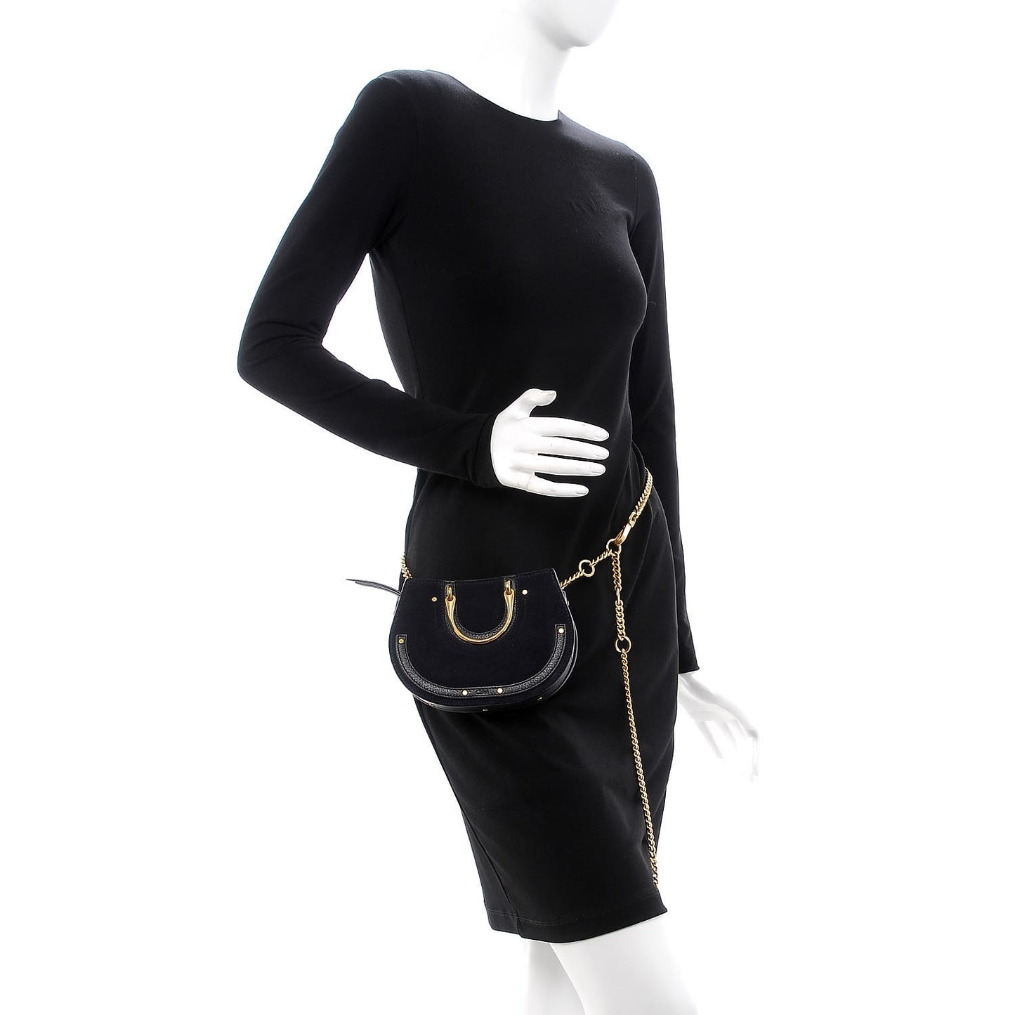 Calfskin Suede Mini Pixie Signature Belt Bag Full Blue