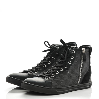Louis Vuitton Damier Graphite Calfskin Suede Mens Aventure High Top Sneakers 8 3 of 7