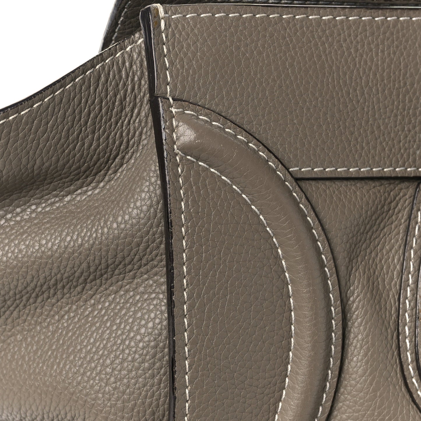 Drummed Calfskin Mini Luggage Bag Souris