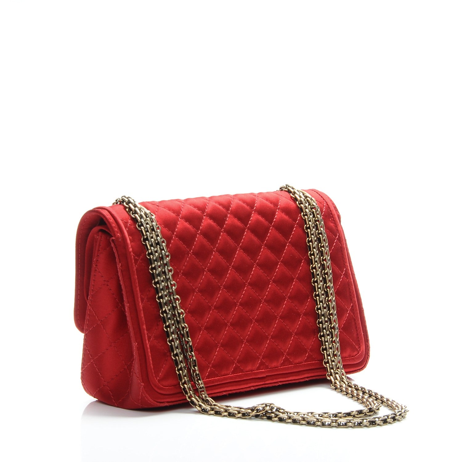 Chanel Satin Quilted 2.55 Reissue 225 Double Flap Red 3 of 8