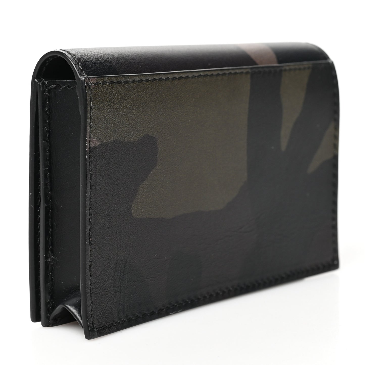 Calfskin Camo Print Bi-Fold Wallet Multicolor