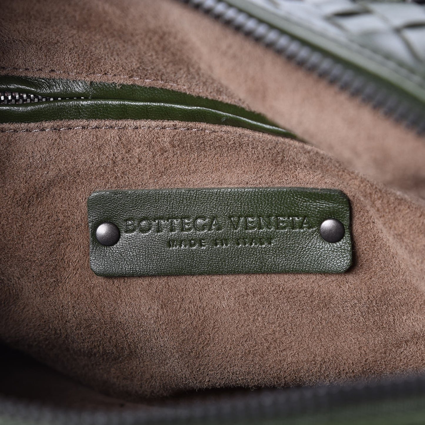 Nappa Intrecciato Top Handle Bag Moss