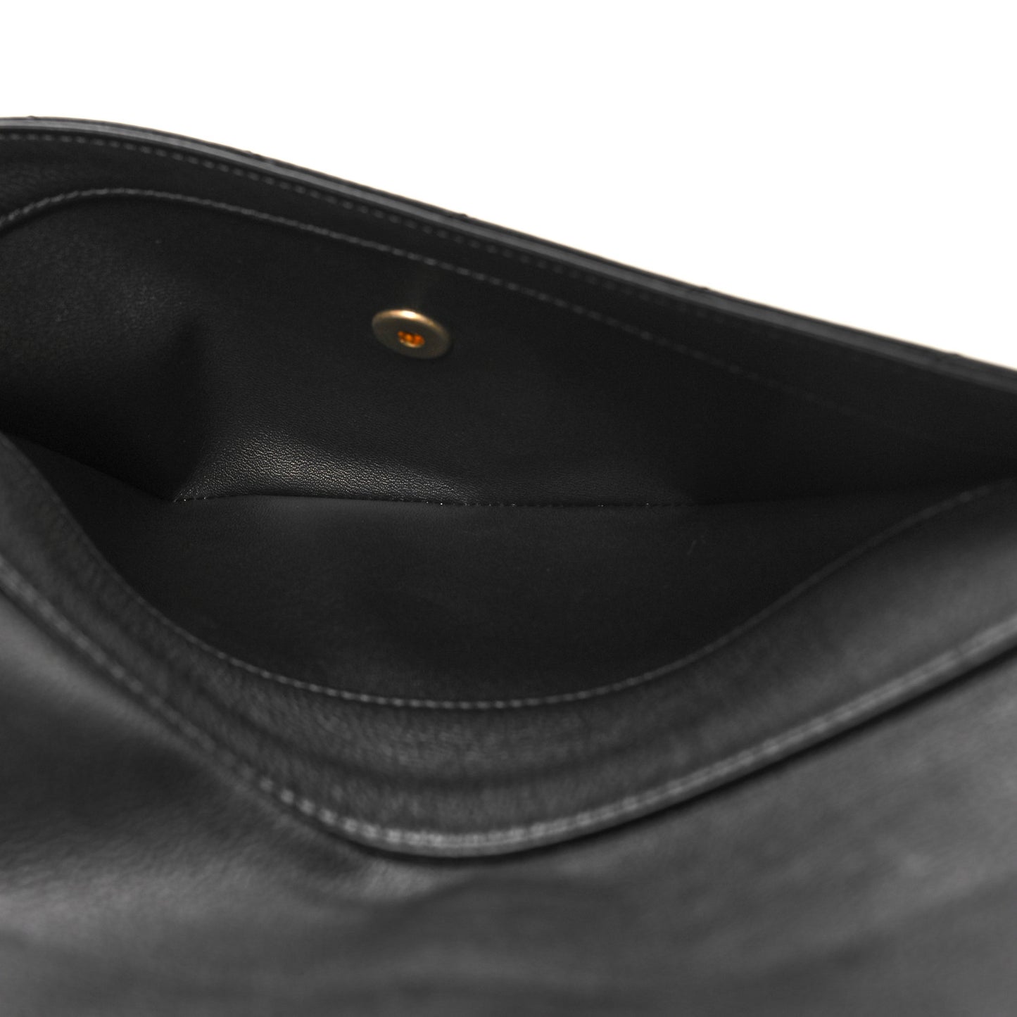 Calfskin Chevron Quilted Casual Trip Clutch Black