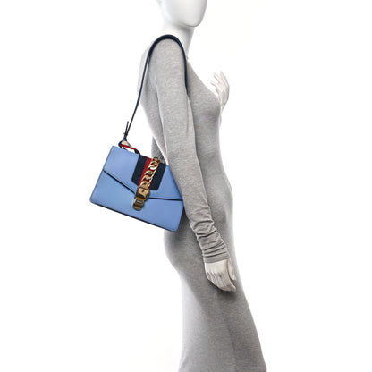 Gucci Calfskin Small Sylvie Shoulder Bag Clear Sky Blue 2 of 15