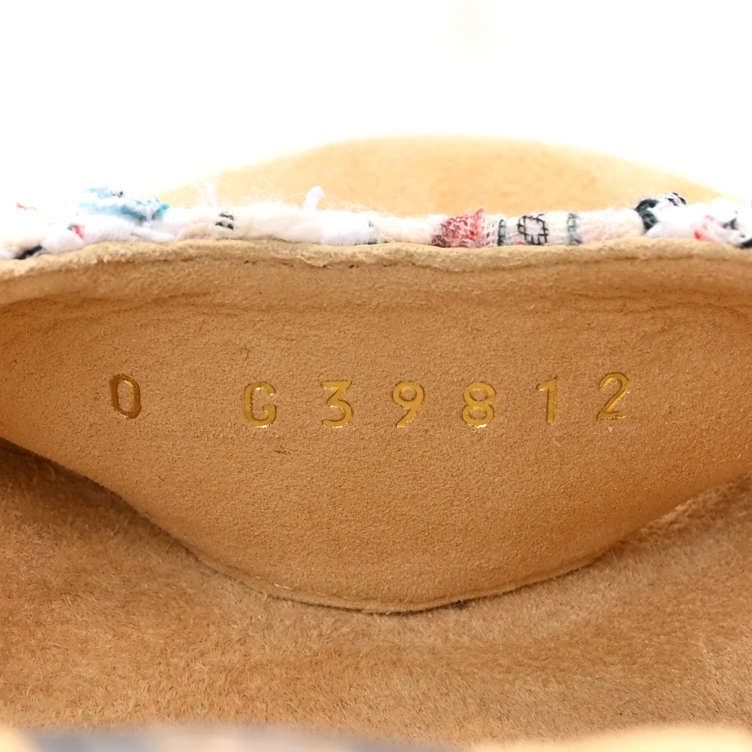 Chanel Tweed Cork CC Wedge Sandals 38.5 Ecru Pink Blue Green 10 of 10