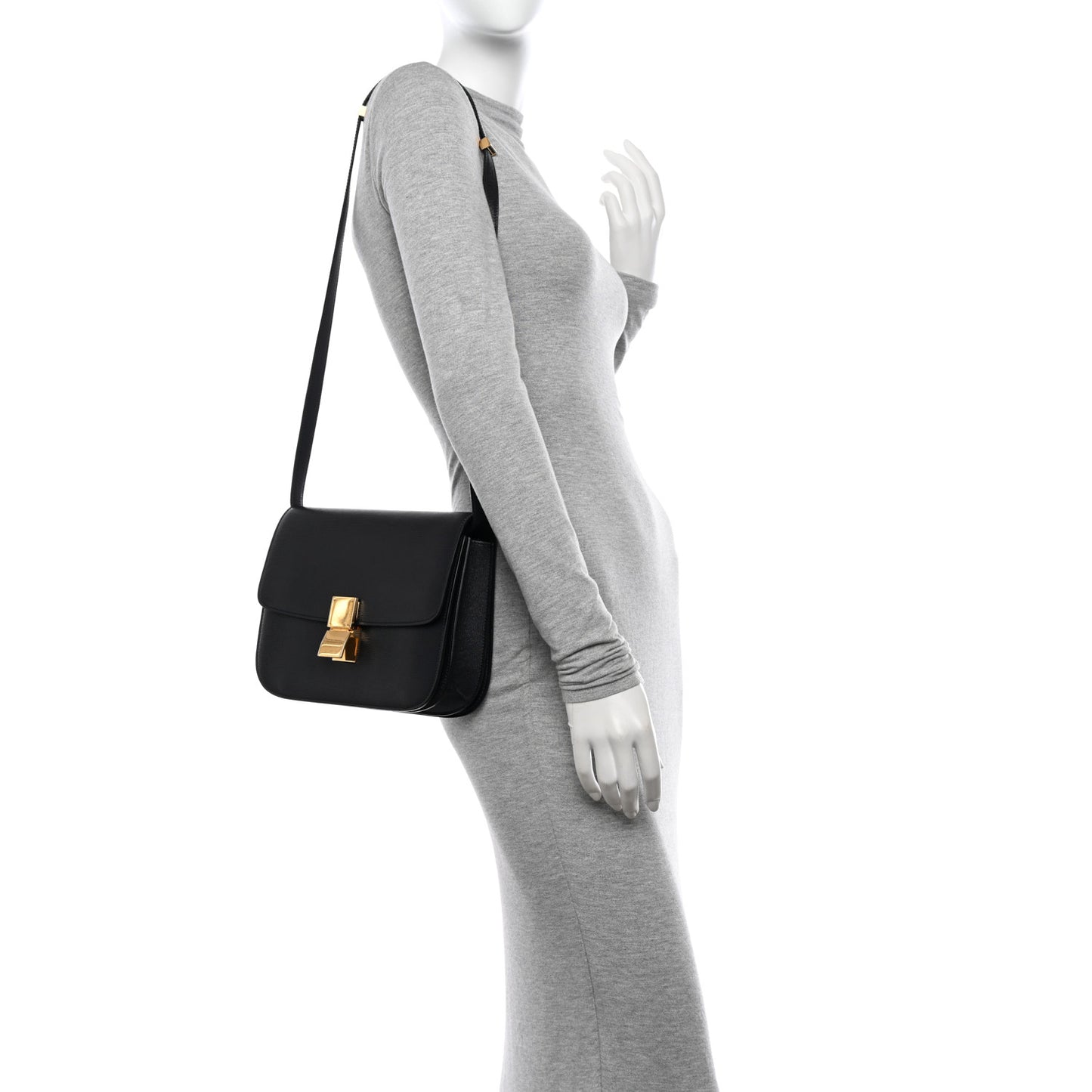 Liege Calfskin Medium Classic Box Flap Bag Black