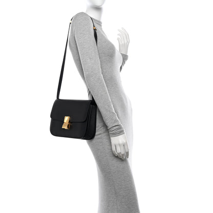 Celine Liege Calfskin Medium Classic Box Flap Bag Black 2 of 12