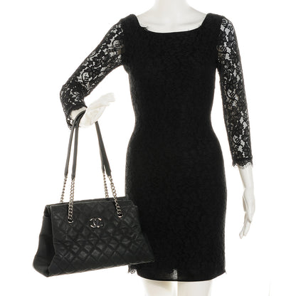 Chanel Iridescent Caviar Quilted Lady Pearly Tote Black 2 of 7