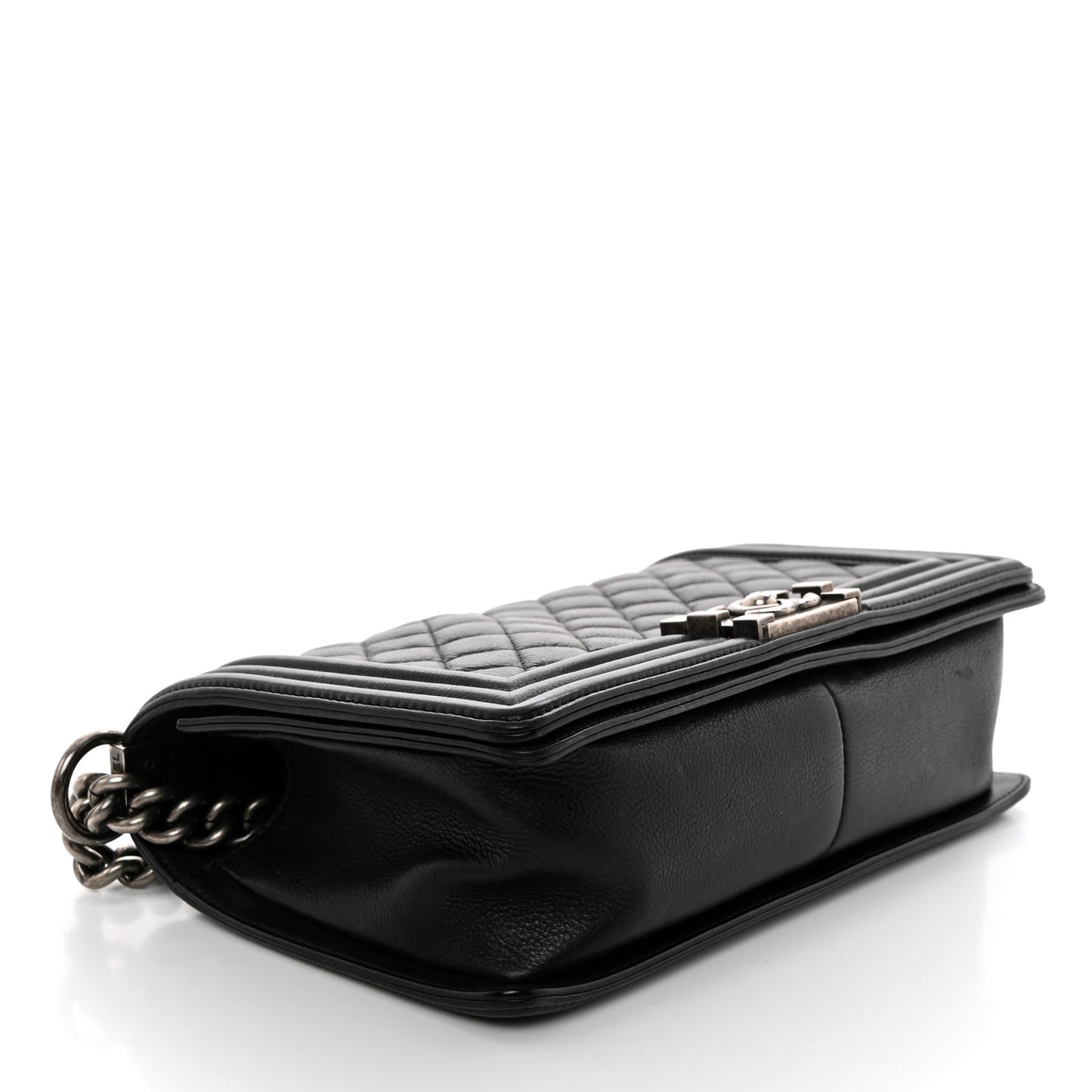Calfskin Quilted Medium Boy Flap Black