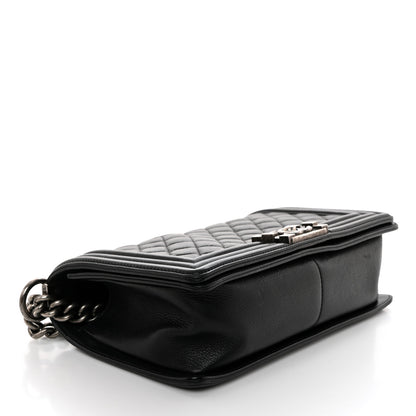 Chanel Calfskin Quilted Medium Boy Flap Black 4 of 10