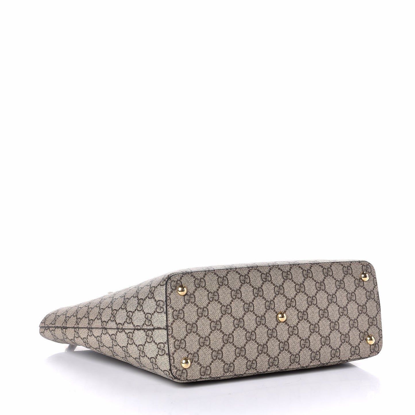 GG Supreme Monogram Medium Zippered Bucket Tote Beige Tuscany