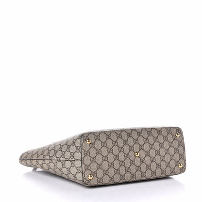 Gucci GG Supreme Monogram Medium Zippered Bucket Tote Beige Tuscany 4 of 7