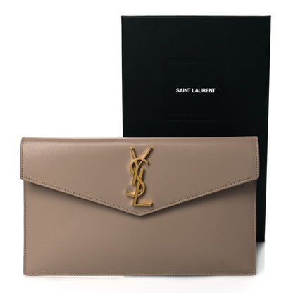 Saint Laurent Grain De Poudre Uptown Pouch Dark Beige 10 of 10