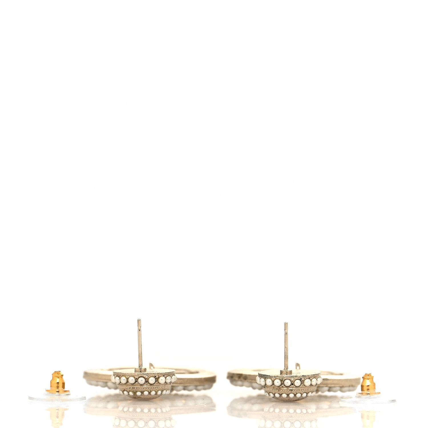 Chanel Pearl CC Drop Earrings Light Gold 3 of 4