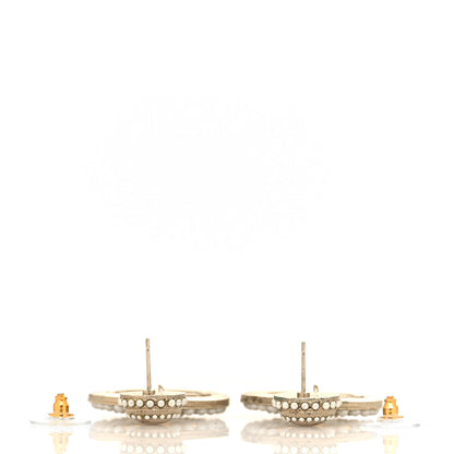 Chanel Pearl CC Drop Earrings Light Gold 3 of 4