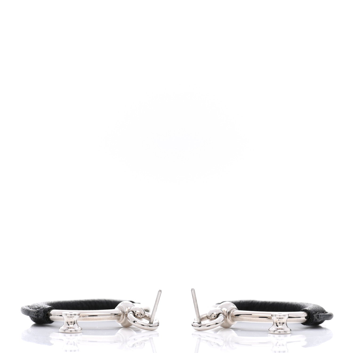 Hermes Swift Palladium Loop Earrings Black 6 of 8