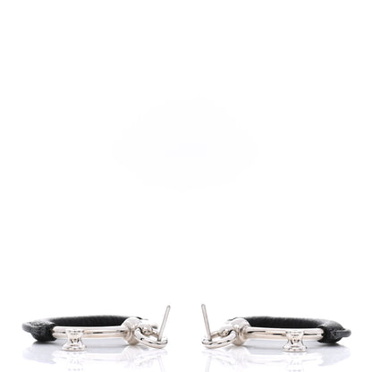Hermes Swift Palladium Loop Earrings Black 6 of 8