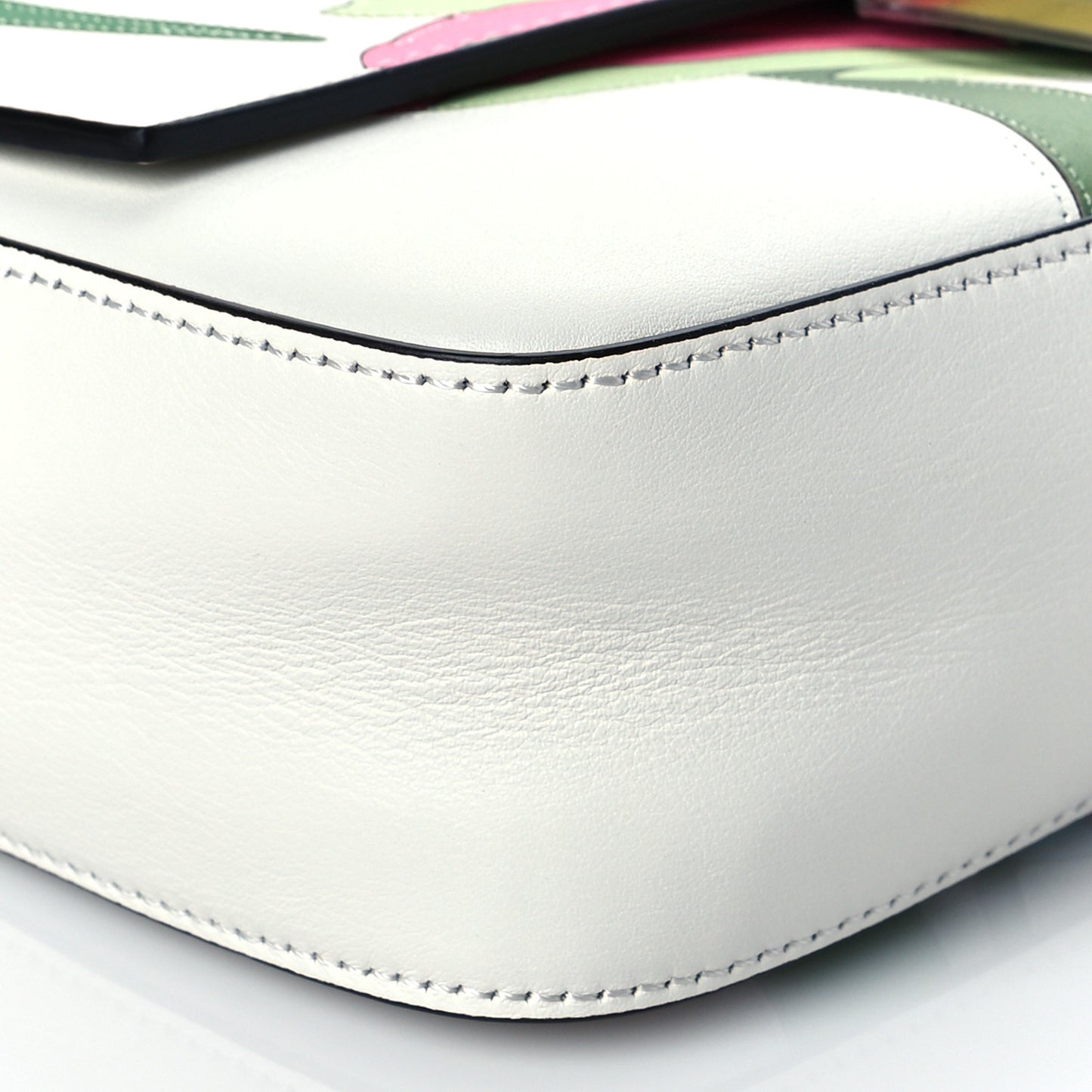 Vitello Seta Daisy Inlay Baguette White Ice Multicolor