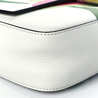 Fendi Vitello Seta Daisy Inlay Baguette White Ice Multicolor 10 of 11