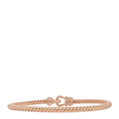 David Yurman 18K Rose Gold Diamond 3.5mm Buckle Cablespira Bracelet 2 of 3