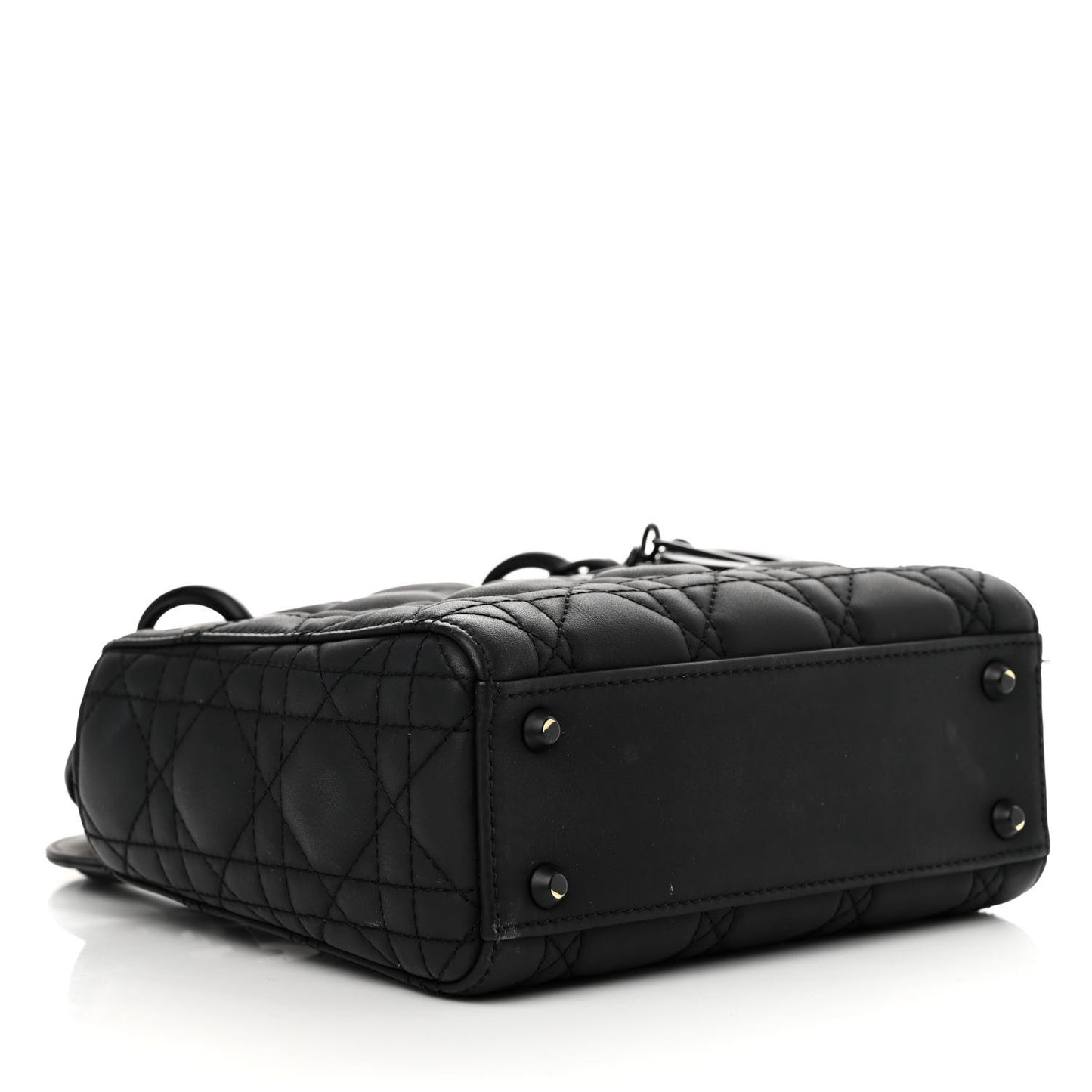 Ultra Matte Calfskin Cannage Mini Lady Dior Black