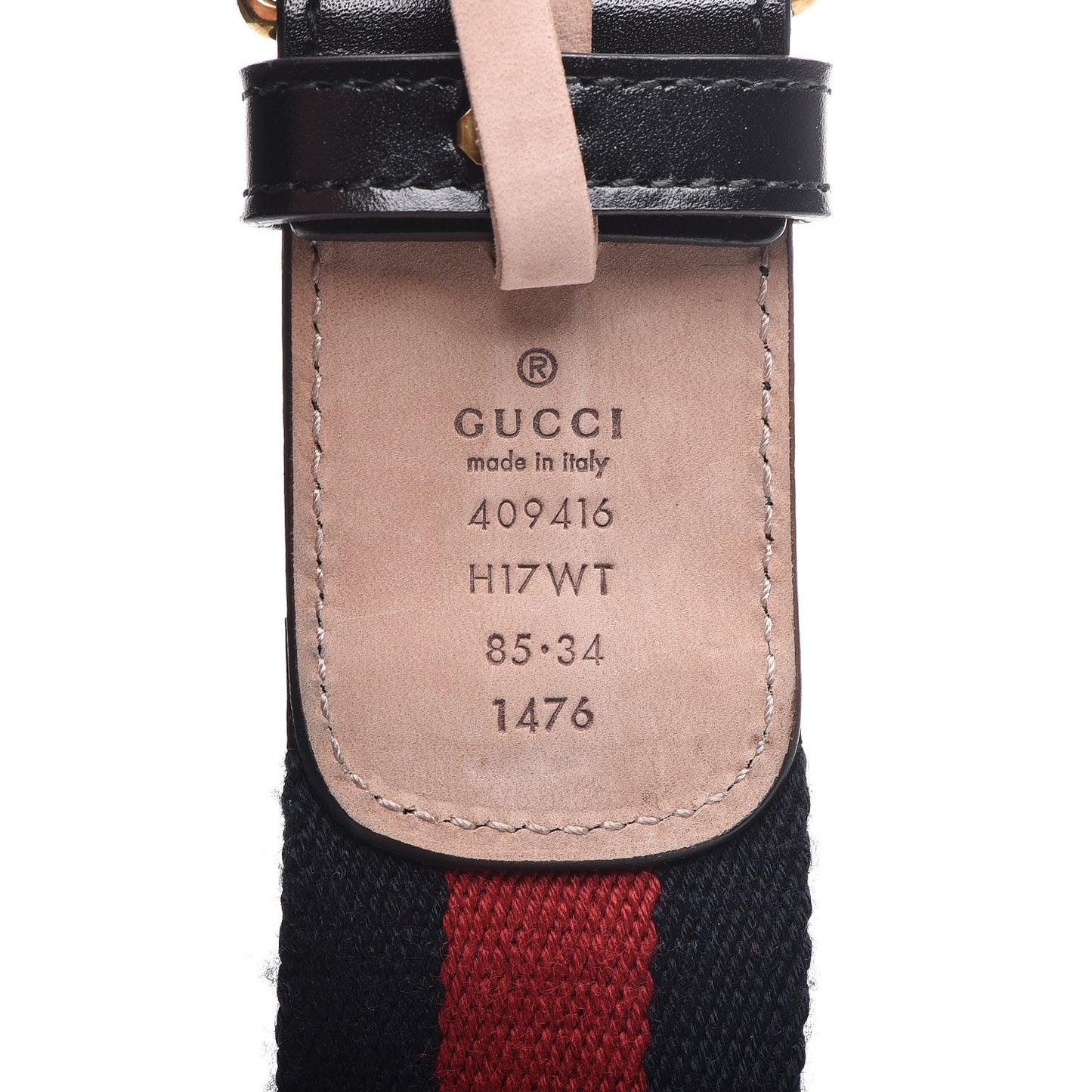 Nylon Calfskin Double G Web 40mm Belt 85 34 Blue Red Black