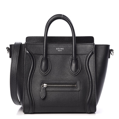 Celine Drummed Calfskin Nano Luggage Black 1 of 18
