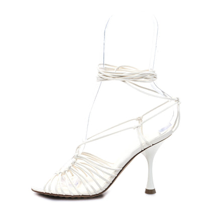 Bottega Veneta Nappa Dot Ankle Tie Sandals 35 White 1 of 8