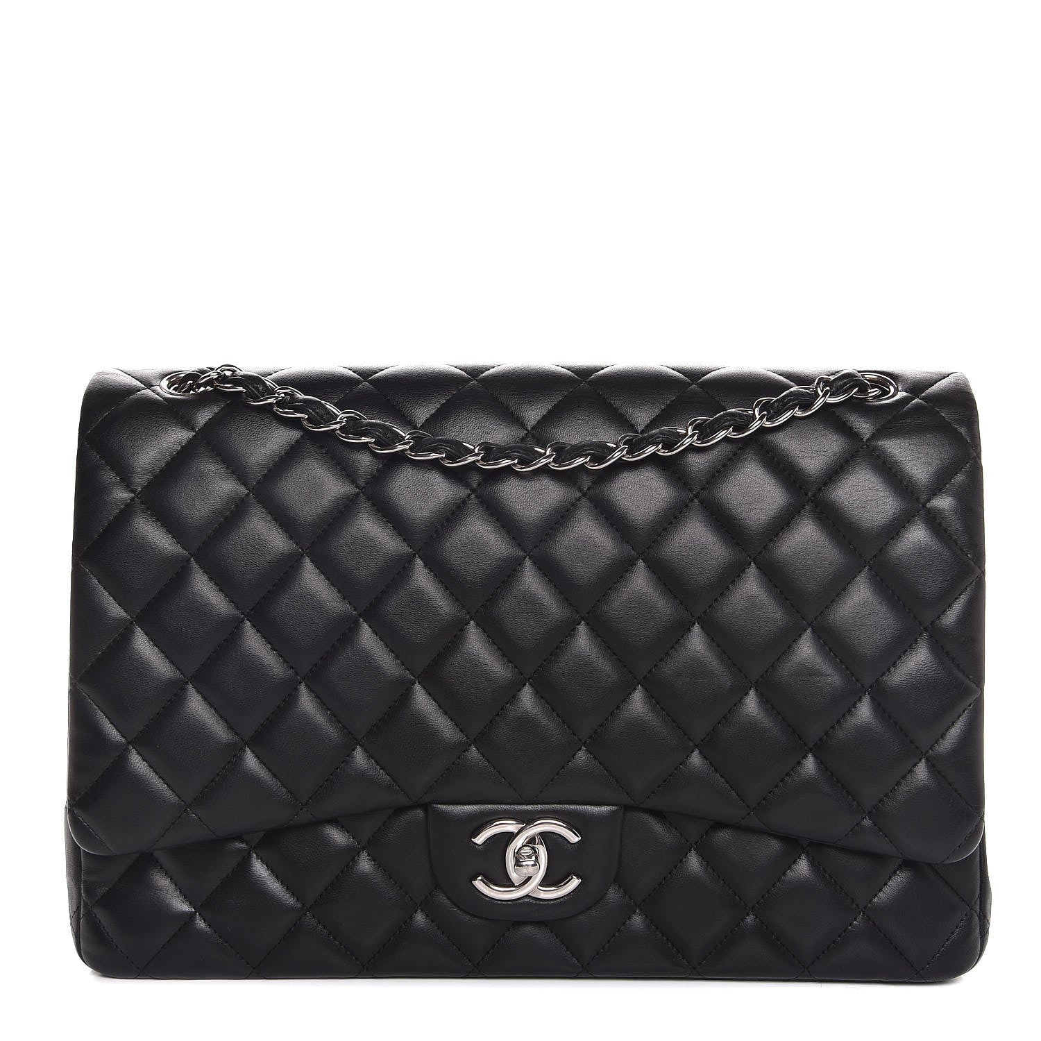 Chanel Lambskin Quilted Maxi Double Flap Black 1 of 8