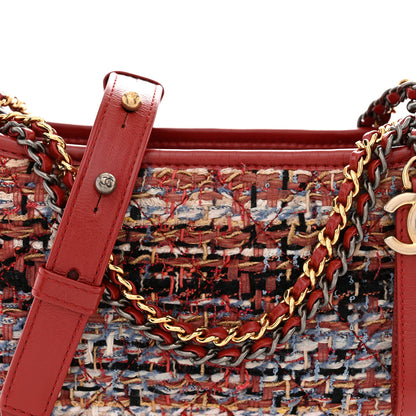 Chanel Tweed Calfskin Small Gabrielle Hobo Red 8 of 10