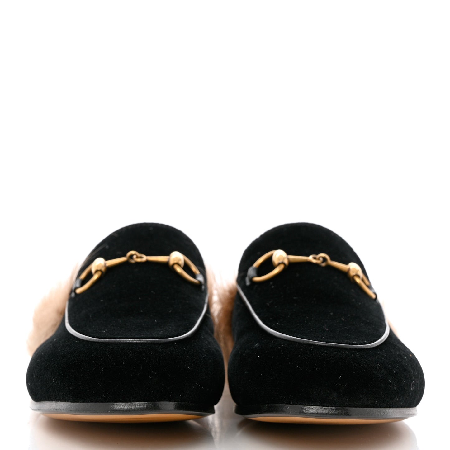 Velvet Fur Womens Princetown Slippers 36.5 Black