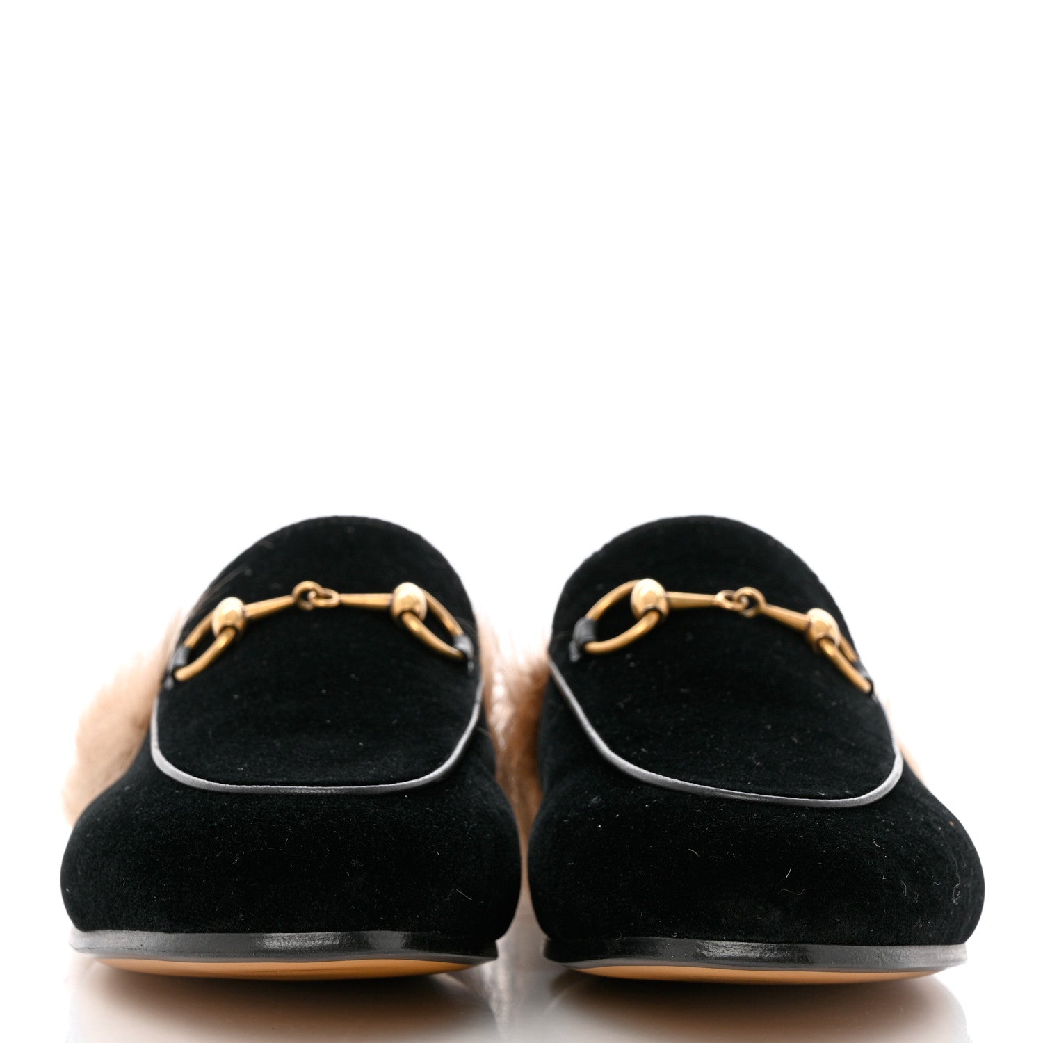 Gucci Velvet Fur Womens Princetown Slippers 36.5 Black 2 of 8