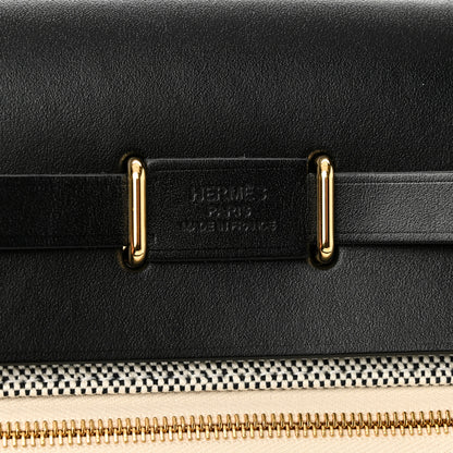 Hermes Military Toile Vache Hunter Herbag Zip Retourne 20 Ecru Black 7 of 11
