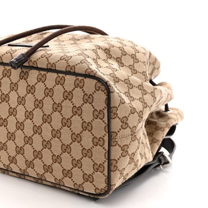 Gucci Monogram Dollar Calfskin O Drawstring Backpack Beige Ebony Testa di Moro Dark Chocolate 9 of 9