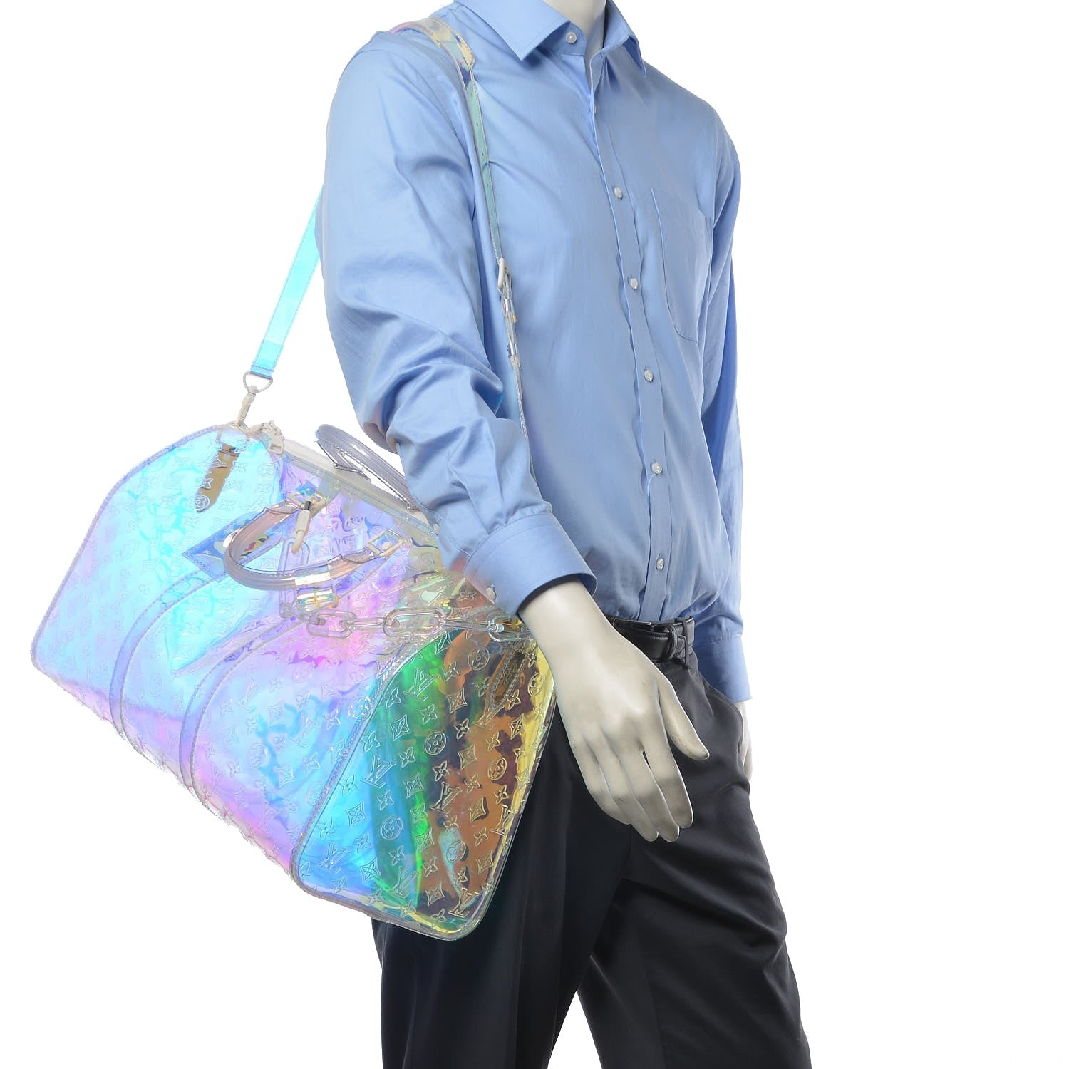 Louis Vuitton PVC Monogram Keepall Bandouliere 50 Iridescent Prism 2 of 8