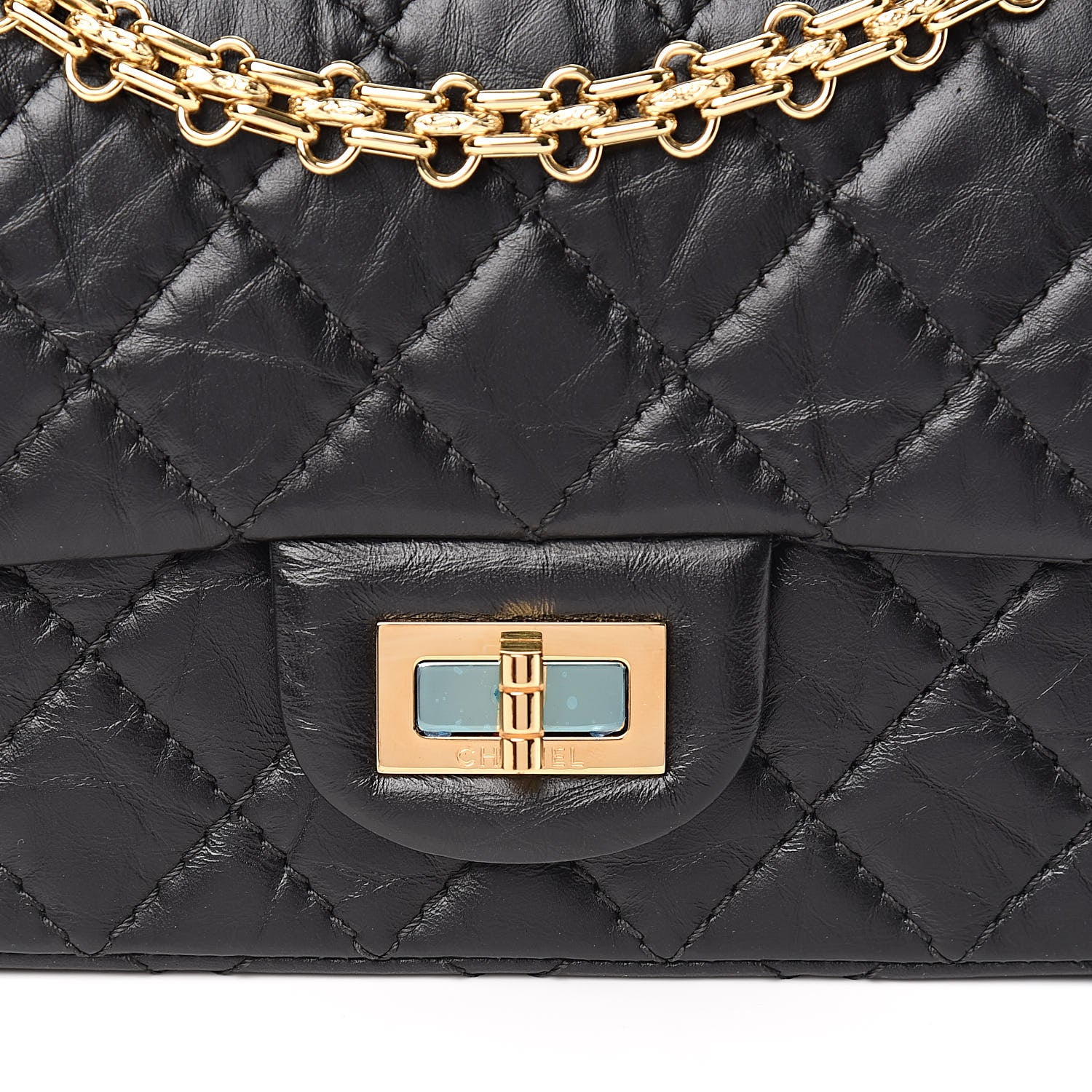 Chanel Aged Calfskin Quilted 2.55 Reissue Mini Flap Black 9 of 10