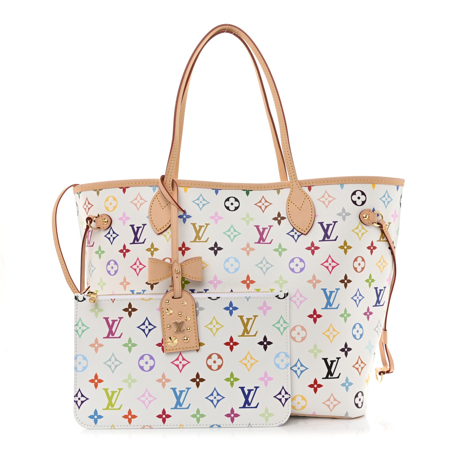 Louis Vuitton LV X TM Monogram Multicolor Neverfull MM White 3 of 10