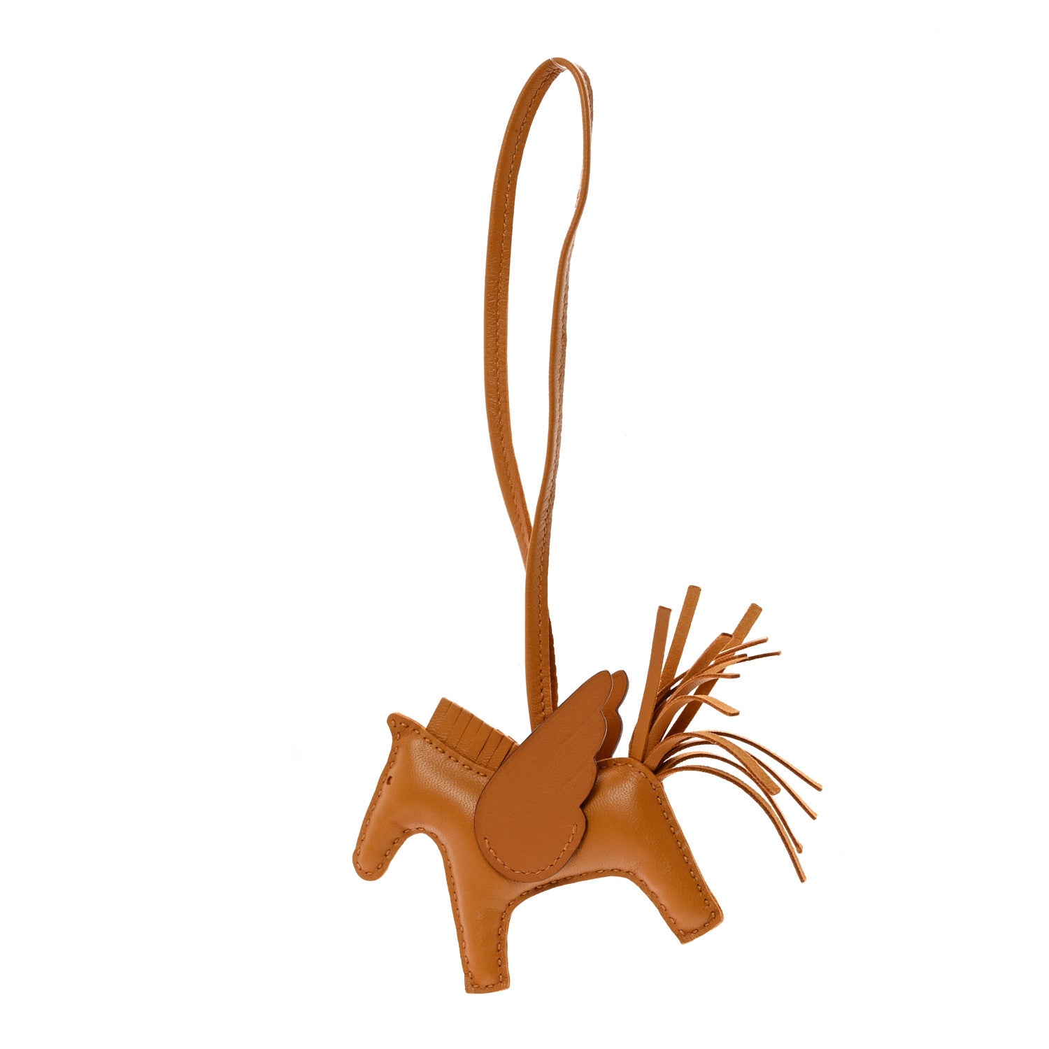 Hermes Milo Lambskin Grigri Rodeo Pegase Horse Bag Charm PM Sesame 1 of 5