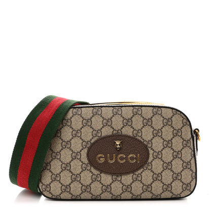 Gucci GG Supreme Monogram Web Neo Vintage Shoulder Bag Beige New Acero Crop 1 of 11