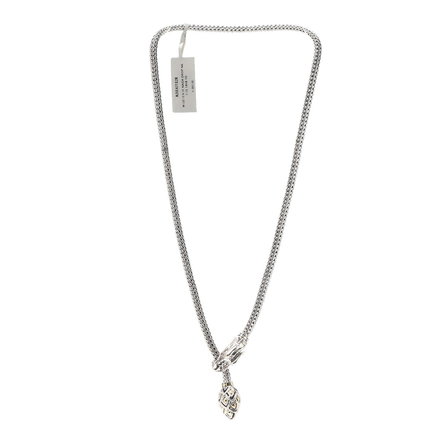 Sterling Silver 18K Yellow Gold Legends Naga Dragon Lariat Necklace