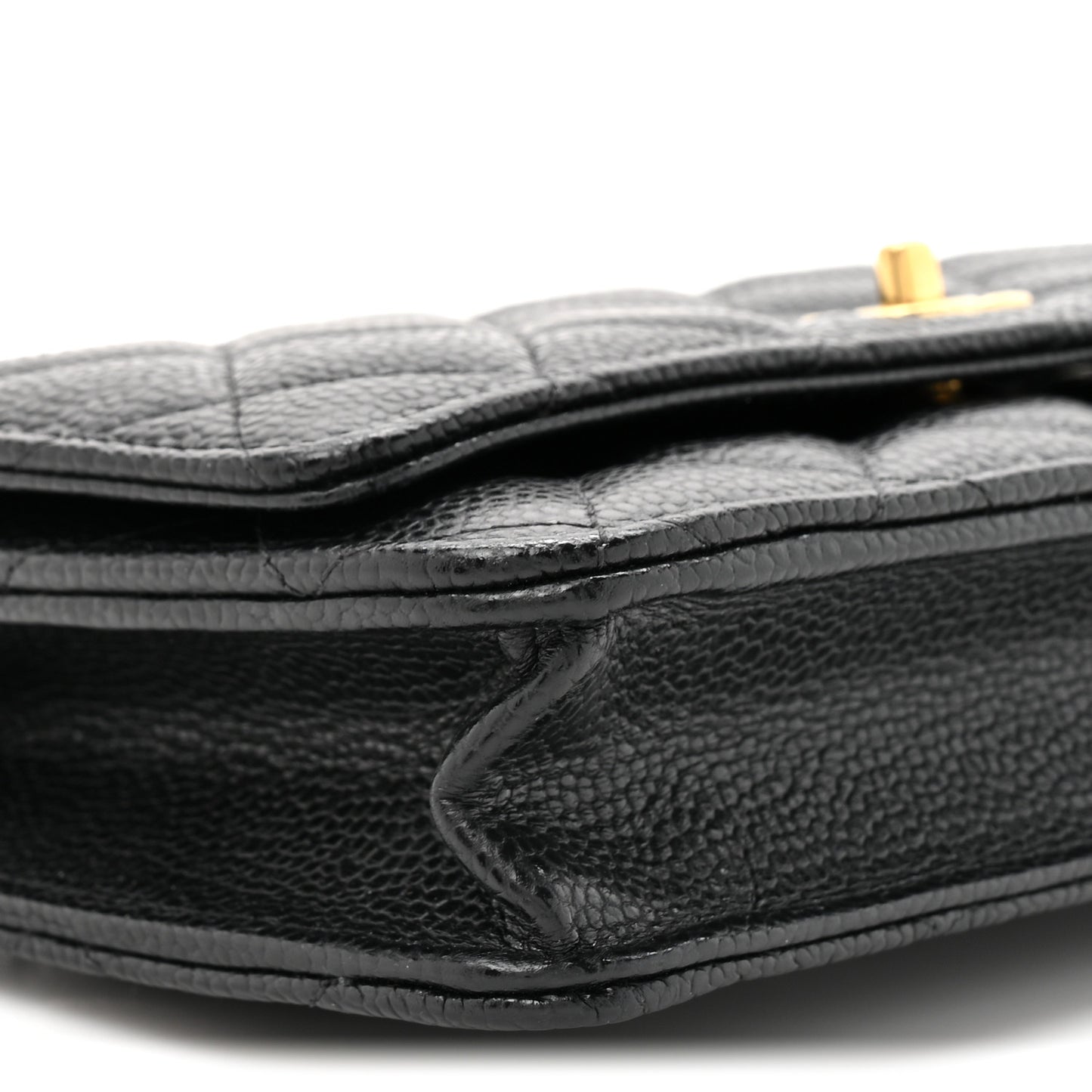 Caviar Quilted CC Turnlock Wallet On Chain WOC Black